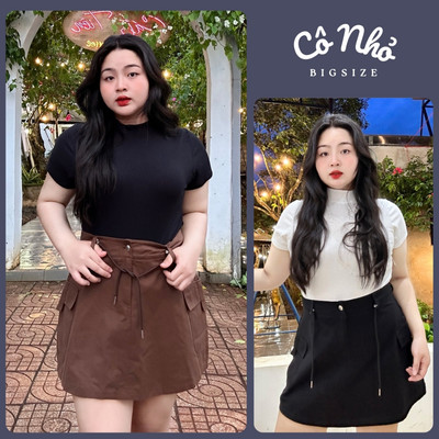 Chân Váy Bigsize Nữ Chữ A Thiết Kế Túi Phối Dây Đai Lưng Thời Trang Chất Vải Kaki Năng Động CV18