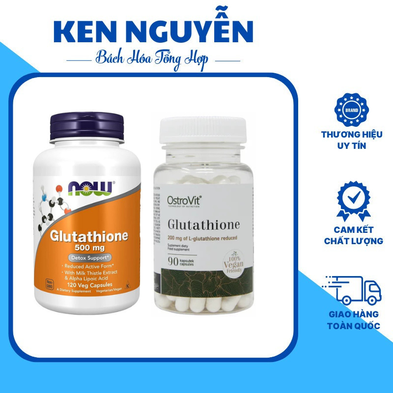 Viên Uống Hỗ Trợ Làm Trắng Da, Đều Màu Da, Tăng Sinh Collagen Now Glutathione 500MG, Ostrovit Glutathione 200MG