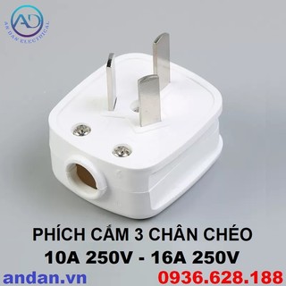 Phích cắm điện 3 chân chéo 10a 250v - 16a 250v
