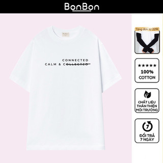 Áo thun, áo phông unisex form rộng 100% cotton, co giãn 2 chiều, cổ bo tròn, hình in Pet có thể giặt máy BonBon - AC1007