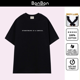Áo thun, áo phông oversize nam nữ 100% cotton, co giãn 2 chiều, cổ bo tròn, hình in Pet có thể giặt máy BonBon - AC1013