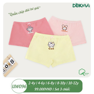 Set 3 quần chip đùi bé gái cotton dokma uw096 uw132
