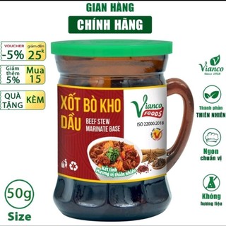 Combo 5 hủ sốt bò kho vianco hủ 50g, gia vị nêm sẵn chuẩn vị - gia vị việt ấn