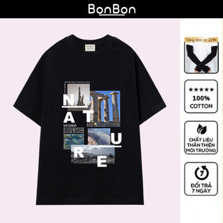 Áo thun nam nữ, áo phông in hình oversize 100% cotton, co giãn 2 chiều, cổ bo tròn, có thể giặt máy BonBon - AH2511