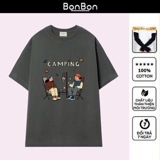 Áo thun nam nữ, áo phông oversize 100% cotton, co giãn 2 chiều, cổ bo tròn, hình in Pet có thể giặt máy BonBon - AH2518