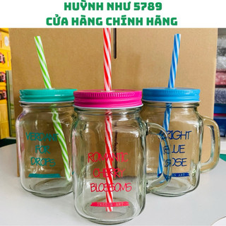 [CHÍNH HÃNG]LY QUAI THUỶ TINH CÓ ỐNG HÚT 480ml