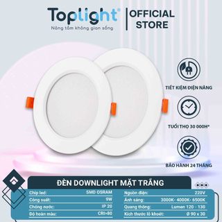 ĐÈN DOWNLIGHT MẶT TRẮNG TOPLIGHT- ĐĨA MẮT SMD OSRAM