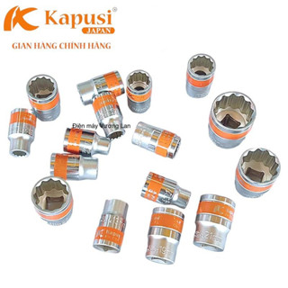 Đầu tuýp hoa thị, bông 1/2" 8-27mm Kapusi Japan thép Crv siêu cứng, đầu típ, đầu khẩu hoa thị đủ kích cỡ mở ốc.....