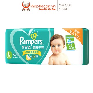 Tã bỉm dán pampers size l số lượng 52 miếng 1 túi