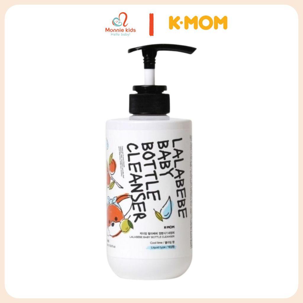 Gel rửa bình sữa K-mom Lalapopo chai 500ml, dung dịch rửa thuần chay Hàn Quốc - Monnie Kids