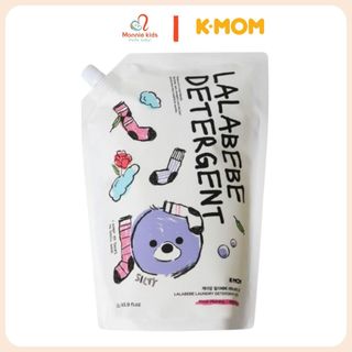 Nước giặt quần áo trẻ em K-mom Lalabebe túi 1.3L, xà phòng giặt thuần chay Hàn Quốc - Monnie Kids