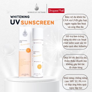 Kem Chống Nắng Skinsolve Sáng da nâng tone tự nhiên  Whitening UV Sunscreen 50ml