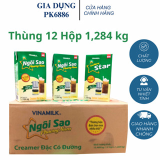 THÙNG 12 HỘP SỮA ĐẶC CÓ ĐƯỜNG NGÔI SAO PHƯƠNG NAM XANH LÁ HỘP 1284G