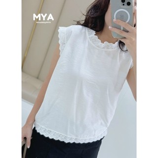 Áo linen hè viền ren hàn quốc