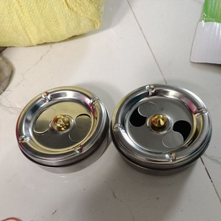 gạt tàn inox có nút xoay