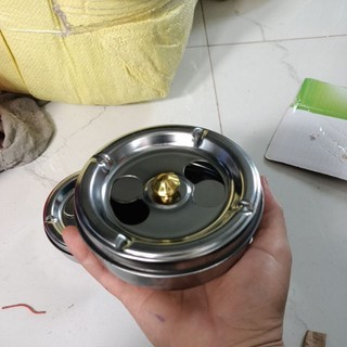 gạt tàn inox có nút xoay