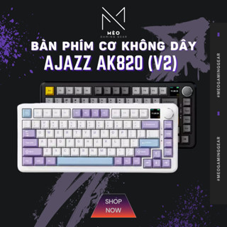 Bàn phím cơ không dây AJAZZ AK820 - LED RGB - NÚM XOAY KIM LOẠI - Plate Fr4