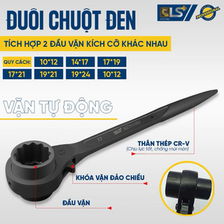 Cờ lê tự động tích hợp 2 đầu đuôi chuột đen LS cao cấp