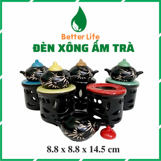 Đèn đốt xông tinh dầu bằng nến tealight hình ấm trà nhiều màu dễ thương gốm sứ Bát Tràng - Better Life