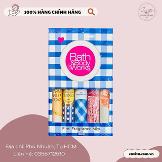 Set chiết xịt thơm Bath & Body Works body mist 5 chai x 10ml