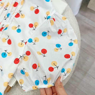 Đầm cherry dáng dài tiểu thư