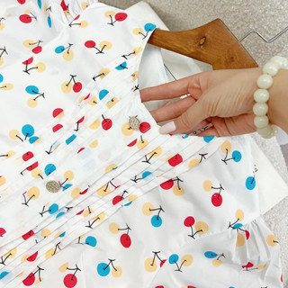 Đầm cherry dáng dài tiểu thư