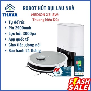 [HÀNG ĐỨC]Robot Hút Bụi Lau Nhà Tự Đổ Rác MEDION S21 SW+ Thava Shop