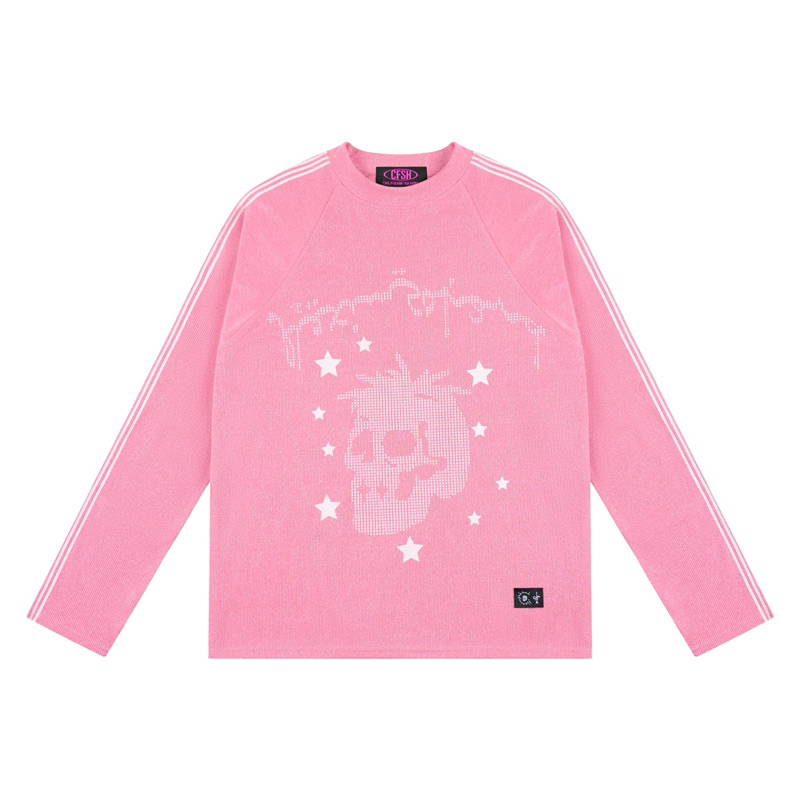Pink "TOO MUCH FLEX" Sparkly Track Long Sleeve