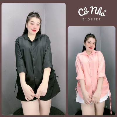 Đồ Bộ Nữ Áo Sơ Mi Rút Eo Kèm Quần Đùi Ống Rộng Thoáng Mát CÓ BIGSIZE SET914