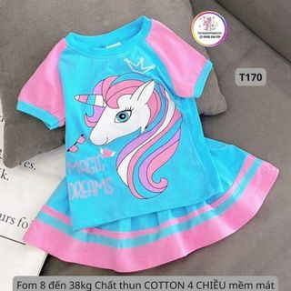 [8 40kg] Bộ váy bé gái - set váy bé gái size đại thun cotton có quần chip liền T170