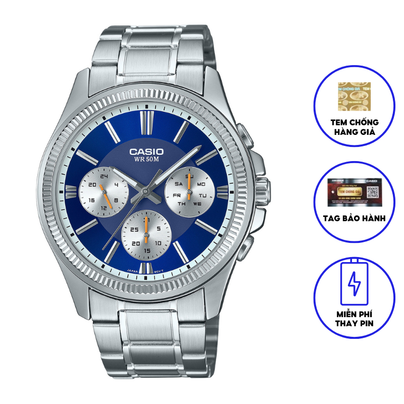 Đồng Hồ Nam Dây Kim Loại Chính Hãng Casio MTP-1375D-2A1