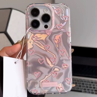 Ốp lưng điện thoại phong cách hàn quốc , trái tim trên nền gợn sóng hồng , dành cho các dòng iphone