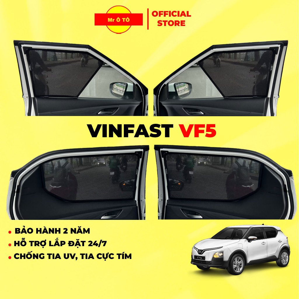 Rèm Che Nắng Xe VINFAST VF5 Loại 1 MR Ô.TÔ Chống Tia, UV Tia Cực Tím Rèm Ô TÔ  Bảo Hành 2 Năm [ Tặng Khăn Lông Cừu ]