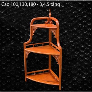 Kệ góc bày kê đồ decor 3,4,5 tầng gỗ lim cao 180cm