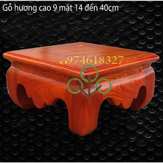 Đế chân quỳ gỗ hương kỷ vuông gỗ đôn gỗ hương cao 9cm