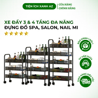 Xe đẩy 3 và 4 tầng dành cho quán spa quán nail có bánh xe di chuyển, kệ đựng đồ đa năng - Hàng Nội Địa Trung Quốc