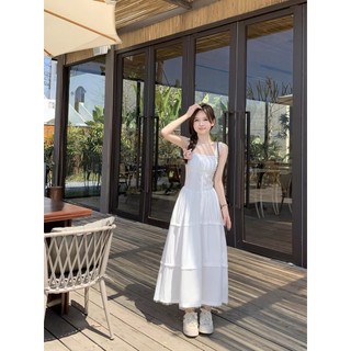 Đầm maxi đi biển 2 dây nhiều tầng thiết kế nhún ngực đính nơ hot trend trẻ trung năng động ZOMI Z050