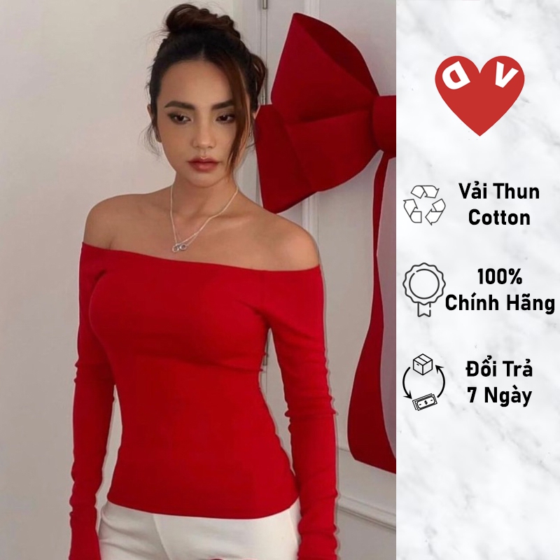 Áo thun tăm trễ vai dài tay DEVONLTD®