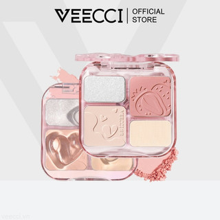  VEECCI Tạo Khối Highlight Phấn Má Hồng bắt sáng 4trong1 Sắc Tông Nude Tự Nhiên 9g 