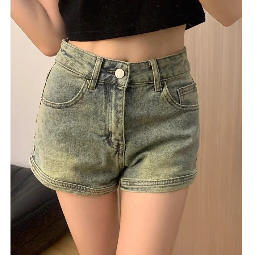 Quần Short Jeans Nữ , Quần Đùi Nữ Chất Liệu Denim Phối Túi Sau Phong Cách Đường Phố Trung Quốc L10 | BigBuy360 - bigbuy360.vn