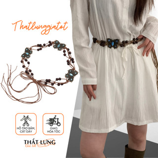Thắt lưng bện tua rua sợi xích xỏ hạt phong cách Bohemian cho nữ DV117 - Thắt Lưng Giá Tốt