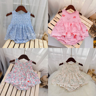 Body váy xô muslin cho bé gái 4-12kg