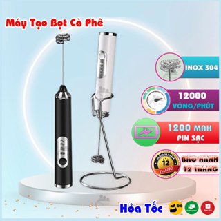 Máy đánh trứng đánh bọt cà phê cầm tay mini không dây đa năng 3 chế độ pin sạc 1200mAh