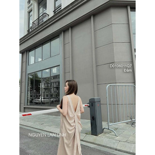 Đầm suông lụa sát nách lưng tim sang trọng VIENS STORE