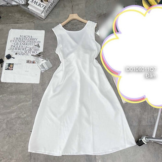 Đầm suông lụa sát nách lưng tim sang trọng VIENS STORE