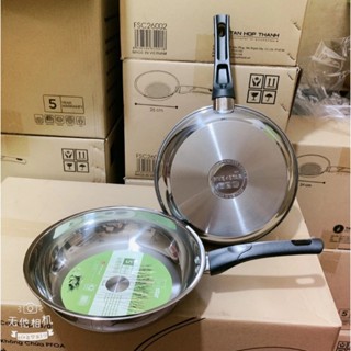 Chảo trơn inox 3 đáy FIVESTAR 16/20/24/28 CM HÀNG CHÍNH HÃNG BẢO HÀNH 5 NĂM