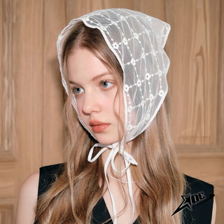 (Có sẵn) AOE STUDIO - Khăn turban đội đầu băng đô bandana phối ren chấm tròn phong cách nàng thơ Hàn Quốc dễ thương