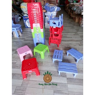Ghế nhựa thẻ 3 sọc ghế mini mặt lưới duy tân