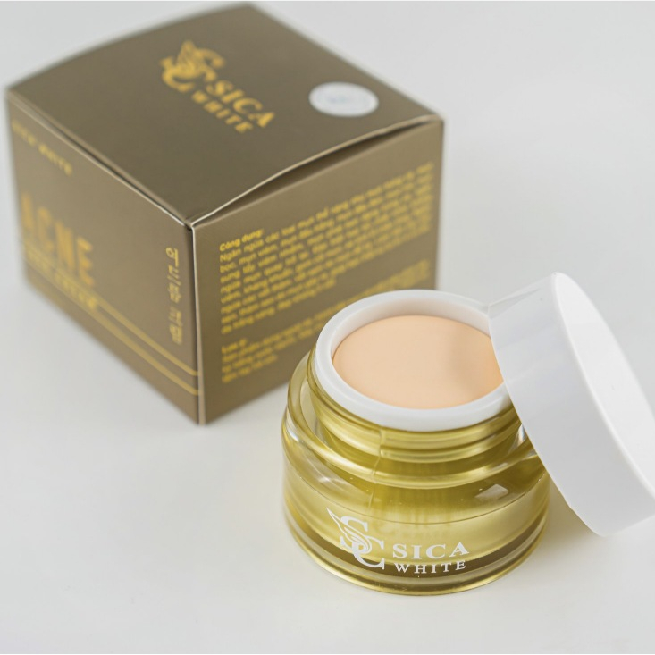 Kem mụn Ance Sica White 15G, Hỗ Trợ Mụn, Sáng Da, Mờ Thâm, Ngăn Ngừa Sẹo Mụn - SICA WHITE