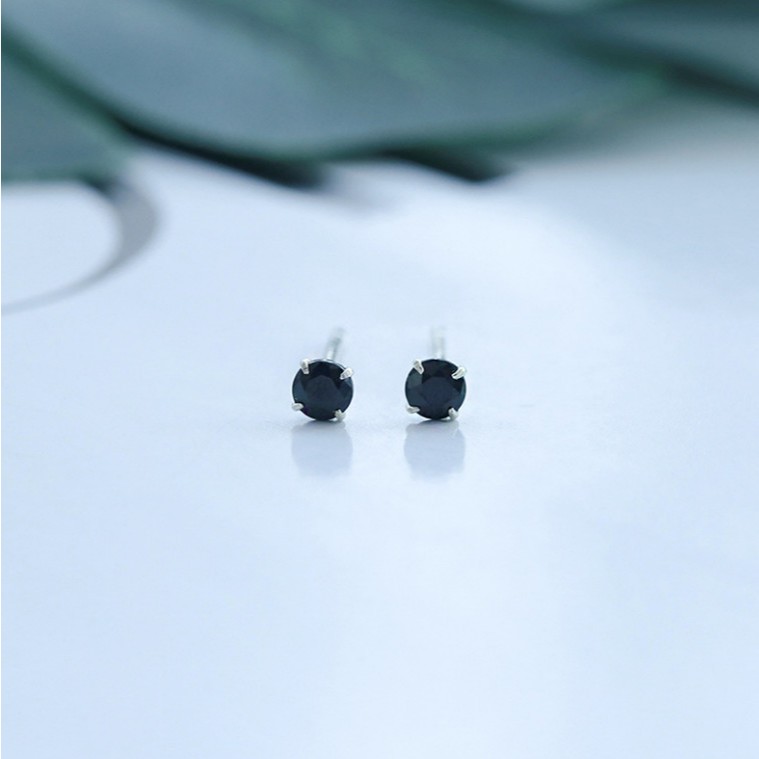 Bông Tai Nam Nữ Unisex Đá Đen Cao Cấp S608 - 1 cặp